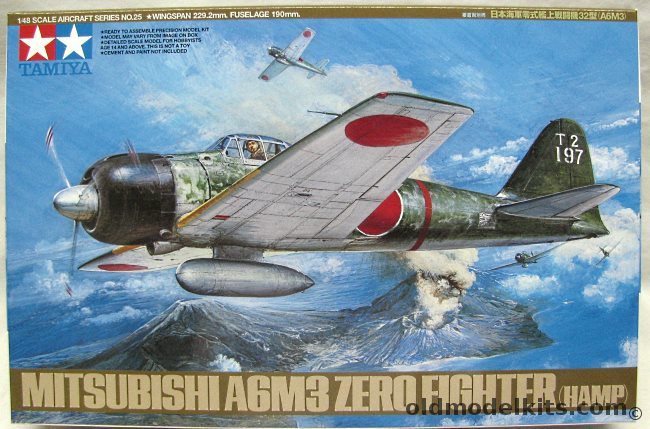 Tamiya 1/48 Mitsubishi A6M3 Type 32 Hamp Zero - With 7 Figures - 2 Fighter Group Buna East of New Guinea 1940 / Tainan FG (1st) Buna '42-'43 / 204 FG Rabaul 1943 / Tainan FG (2nd) Taiwan 1944, 61025 plastic model kit
